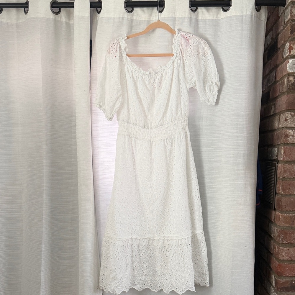 Betsey Johnson White Eyelet Midi Dress